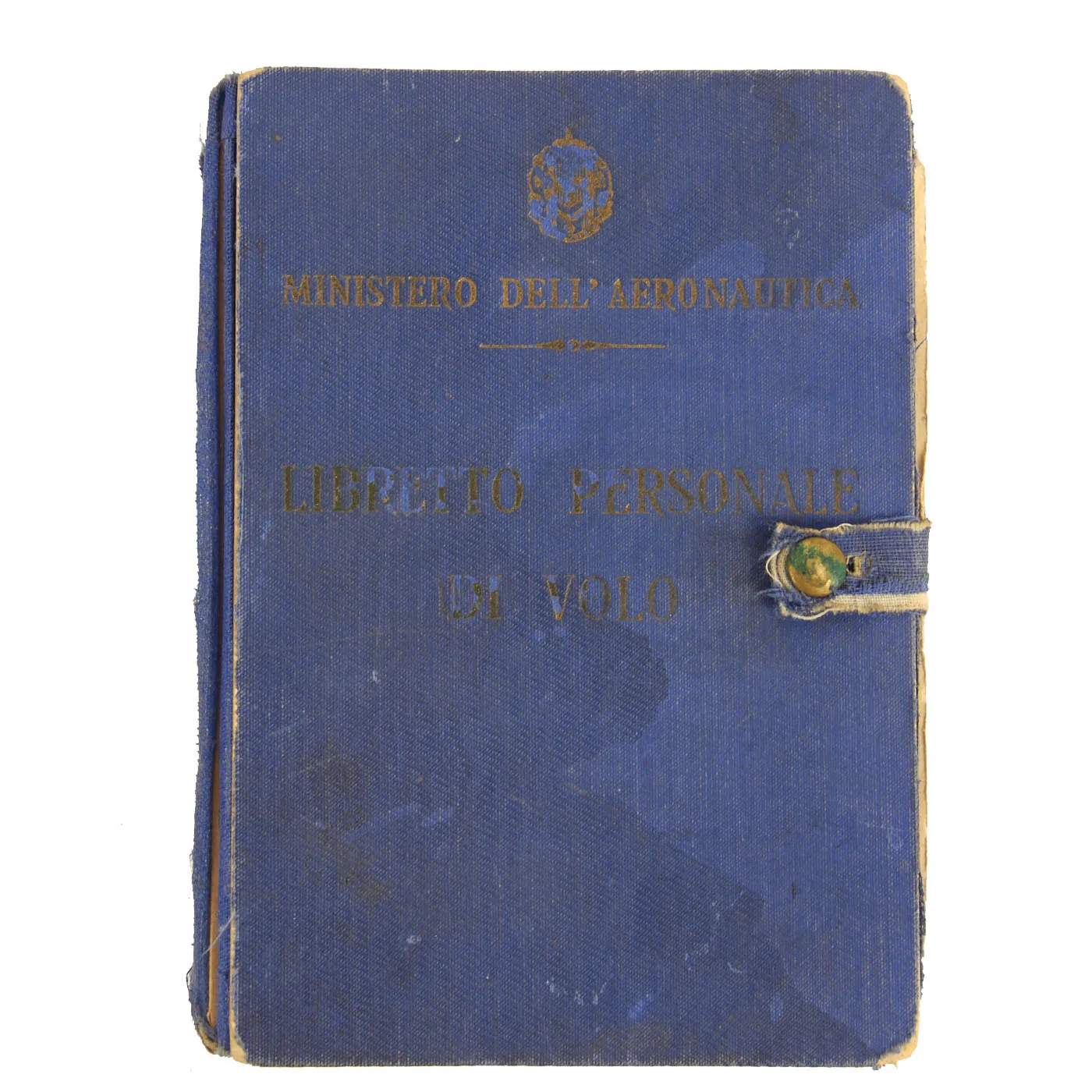 Original Italian WWII Air Ministry Flight Log, Peaked Visor and Photographs for Lieutenant Bruno Vesselizza, 171st Squadron R.M. Regia Marina Navy Command
