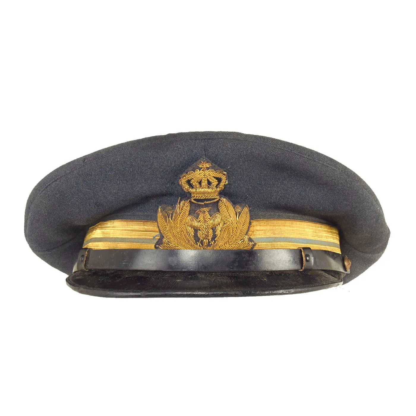 Original Italian WWII Air Ministry Flight Log, Peaked Visor and Photographs for Lieutenant Bruno Vesselizza, 171st Squadron R.M. Regia Marina Navy Command