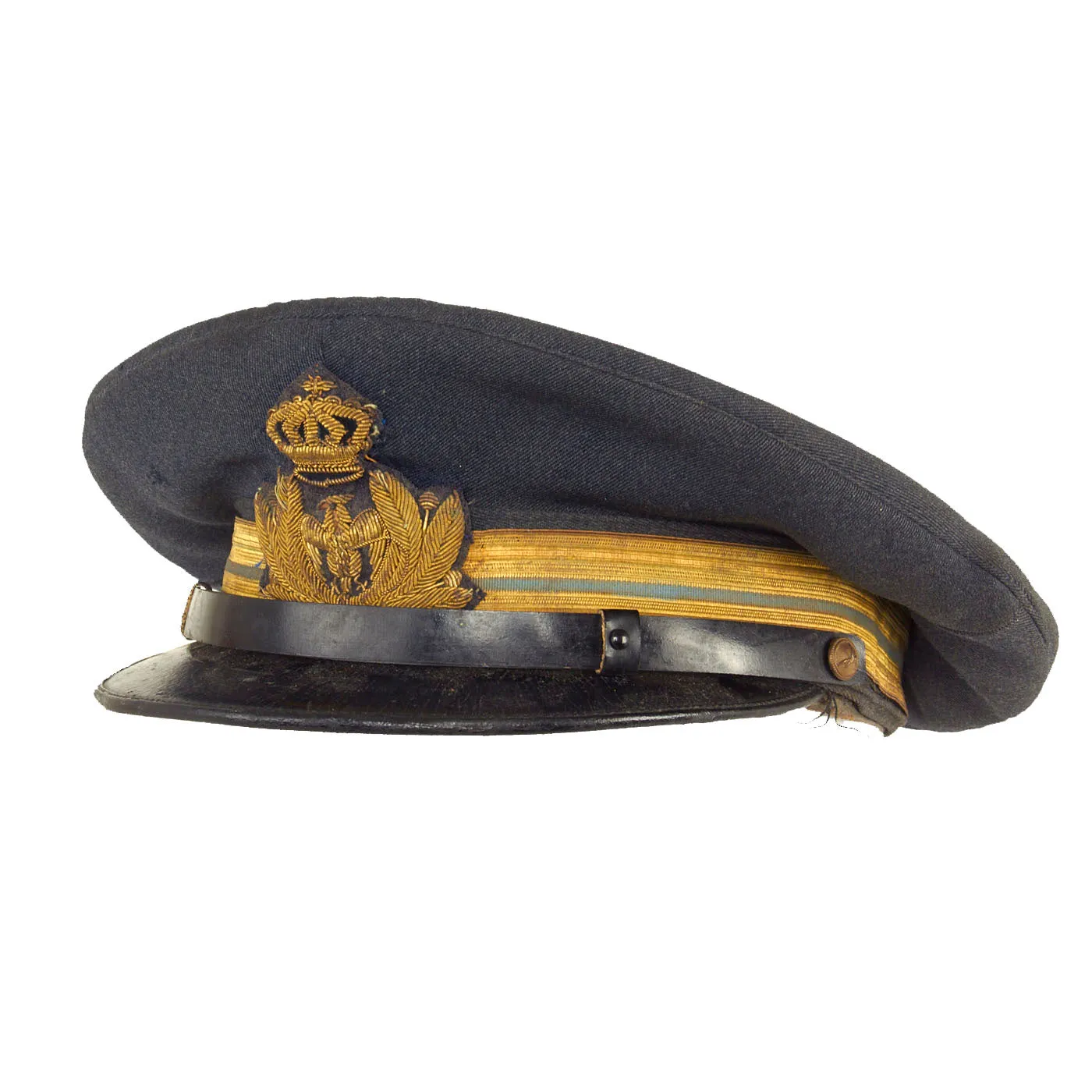 Original Italian WWII Air Ministry Flight Log, Peaked Visor and Photographs for Lieutenant Bruno Vesselizza, 171st Squadron R.M. Regia Marina Navy Command
