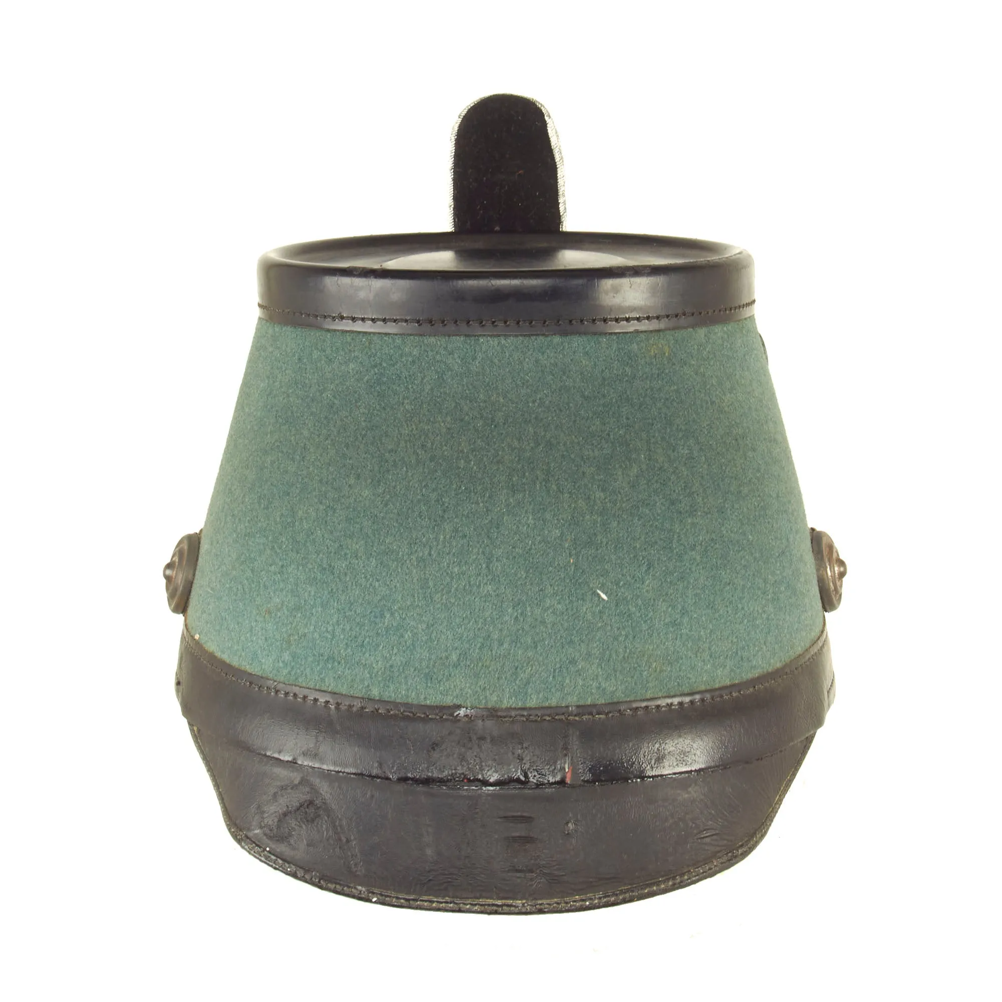 Original Rare Cased German WWII Late Pattern High End Metropolitan Police Shako with Chins Scales & Cockade