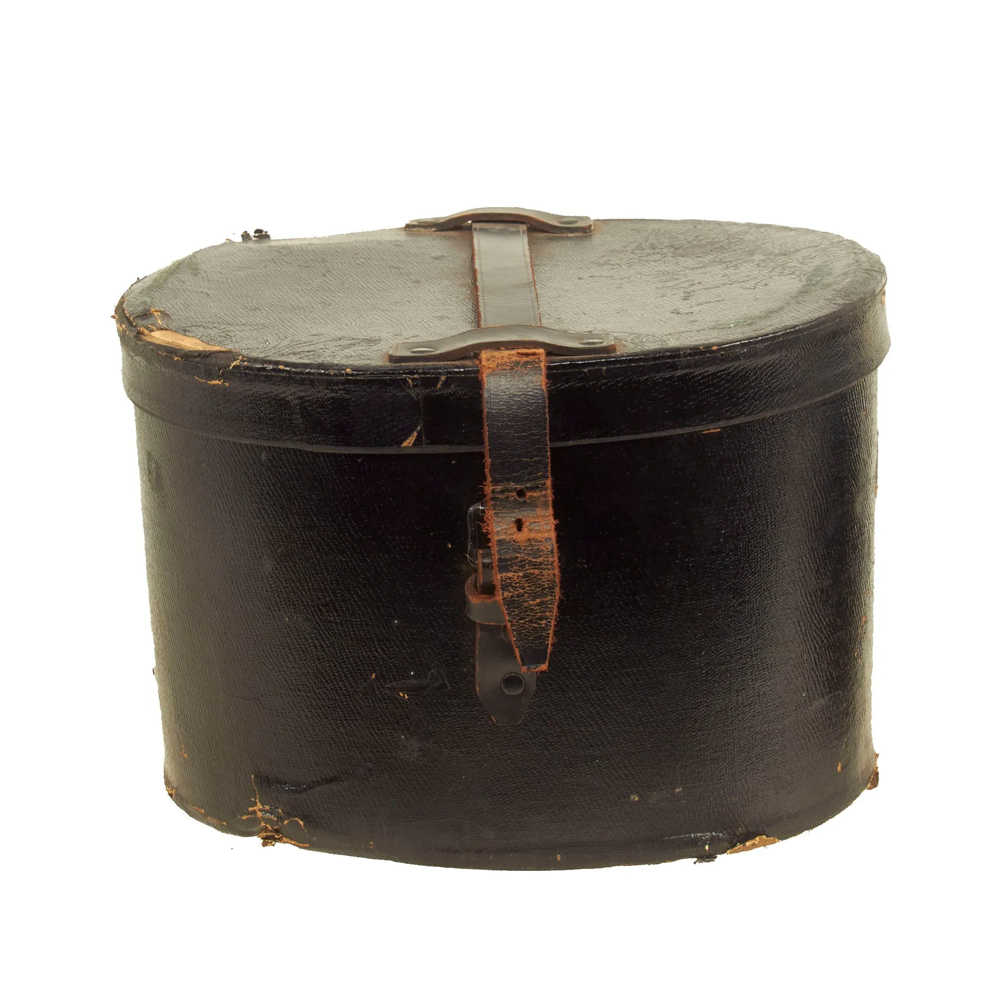 Original Rare Cased German WWII Late Pattern High End Metropolitan Police Shako with Chins Scales & Cockade