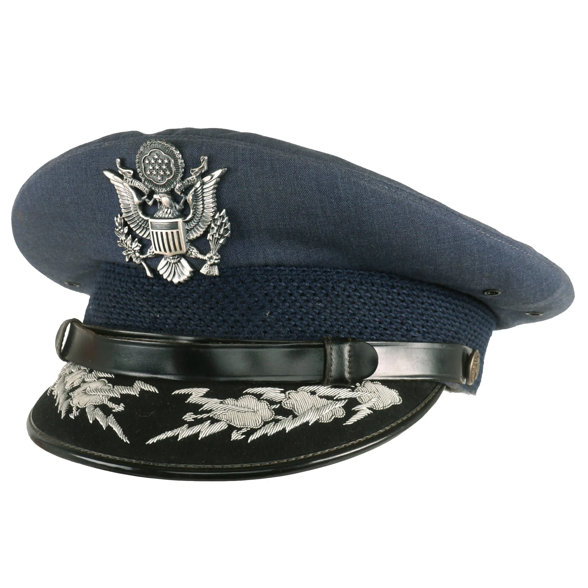 Original U.S. Vietnam War Era Named US Air Force General Officer’s Peaked Visor for Major General Marvin C. Demler, Secretary of the Air Force - WWII Project Officer for the First  B-29 Aircraft Modifications for Delivery of Atomic Bomb