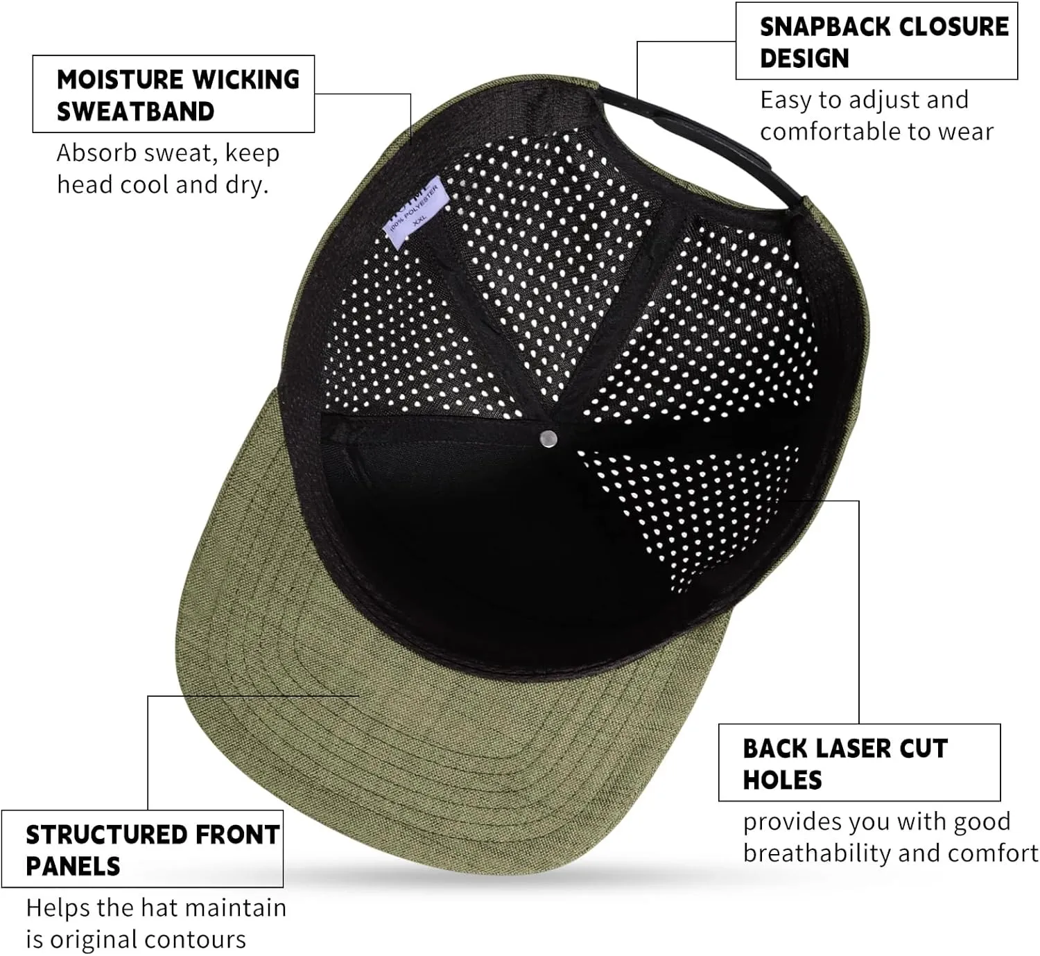Oversize XXL Blank Flatbill Mesh Snapback Cap for Big Head 23.6"-25.6" Extra Large 6 Panel Camper Style Hat Baseball Cap