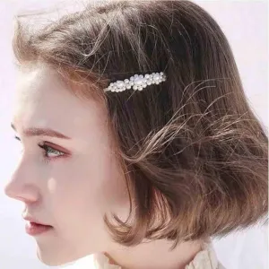 Pearl Wedding Hair Pin Clips Gold Pearl Hair Barrette Bridal Headpieces Decorative Hair Pins Headwear Pearl Hair Clip Bride Hair Accessories for Women and Girls Gifts (Pearl A)