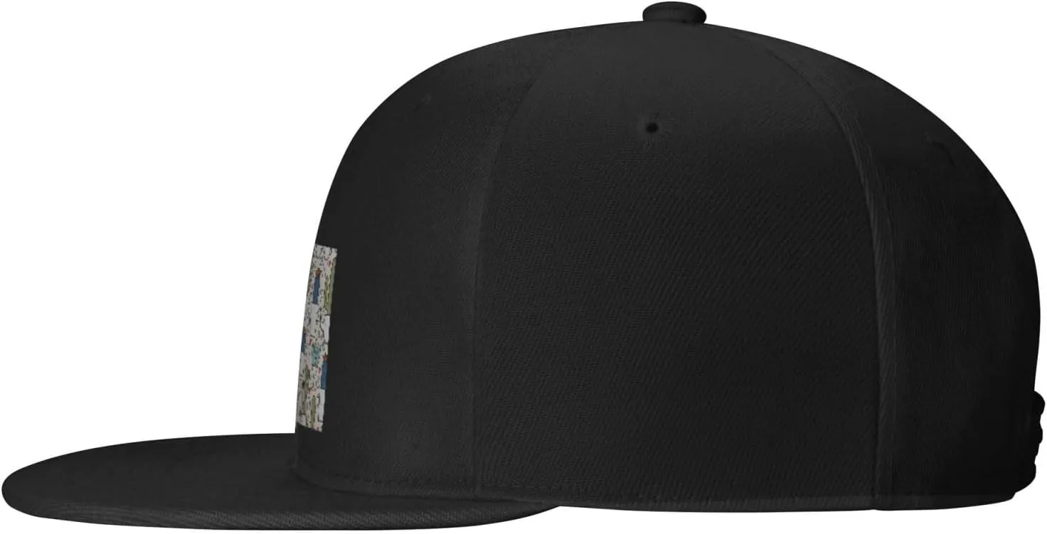 POOEDSO Saguaro Cactus Seamless Pattern Snapback Hats for Men Baseball Cap Trucker Hat Flat Brim Hats