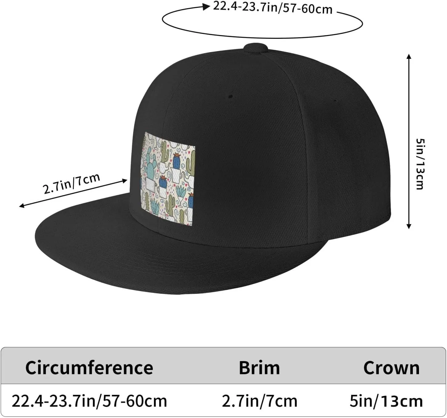 POOEDSO Saguaro Cactus Seamless Pattern Snapback Hats for Men Baseball Cap Trucker Hat Flat Brim Hats