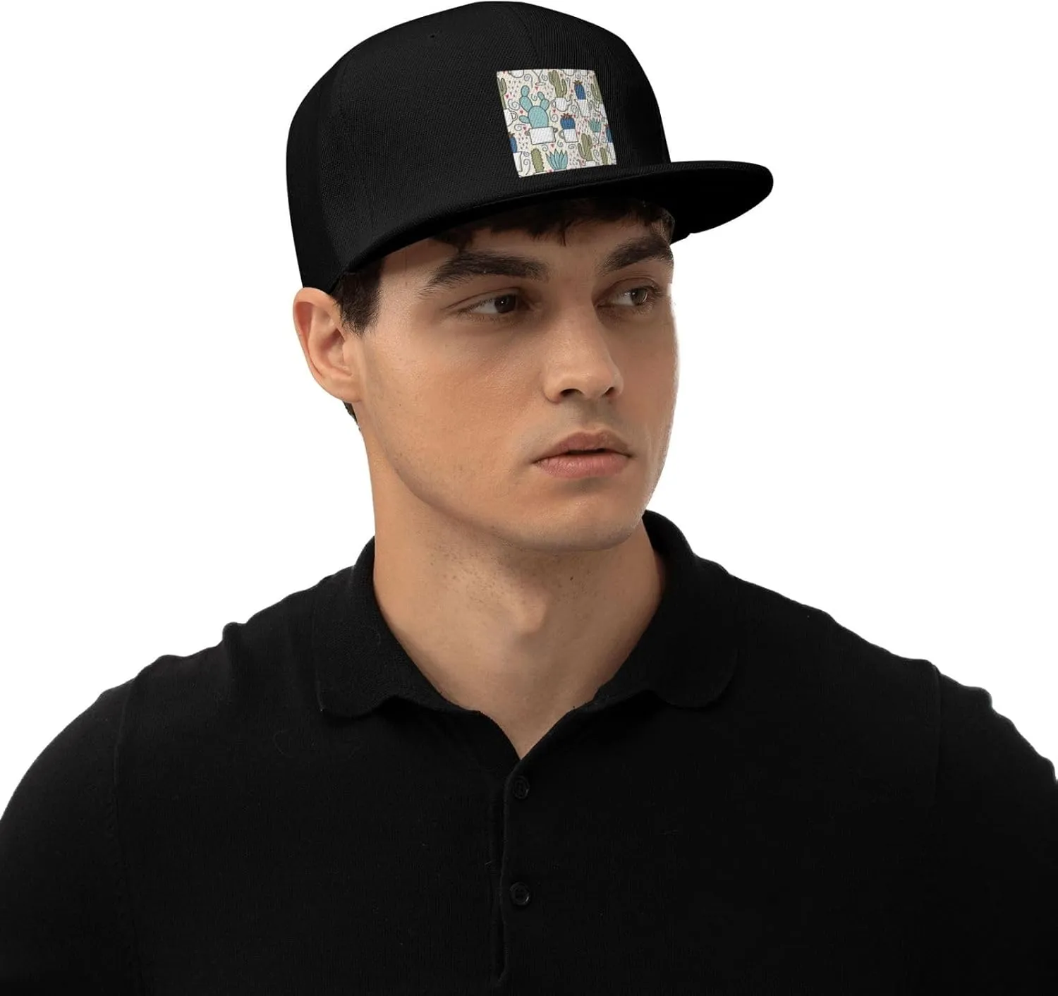 POOEDSO Saguaro Cactus Seamless Pattern Snapback Hats for Men Baseball Cap Trucker Hat Flat Brim Hats