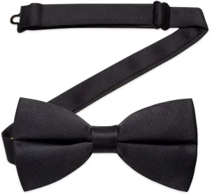 Pre-Tied Bow Tie Satin Solid Bowtie Adjustable Tuxedo Bowties for Men with Gift Box Wedding Party