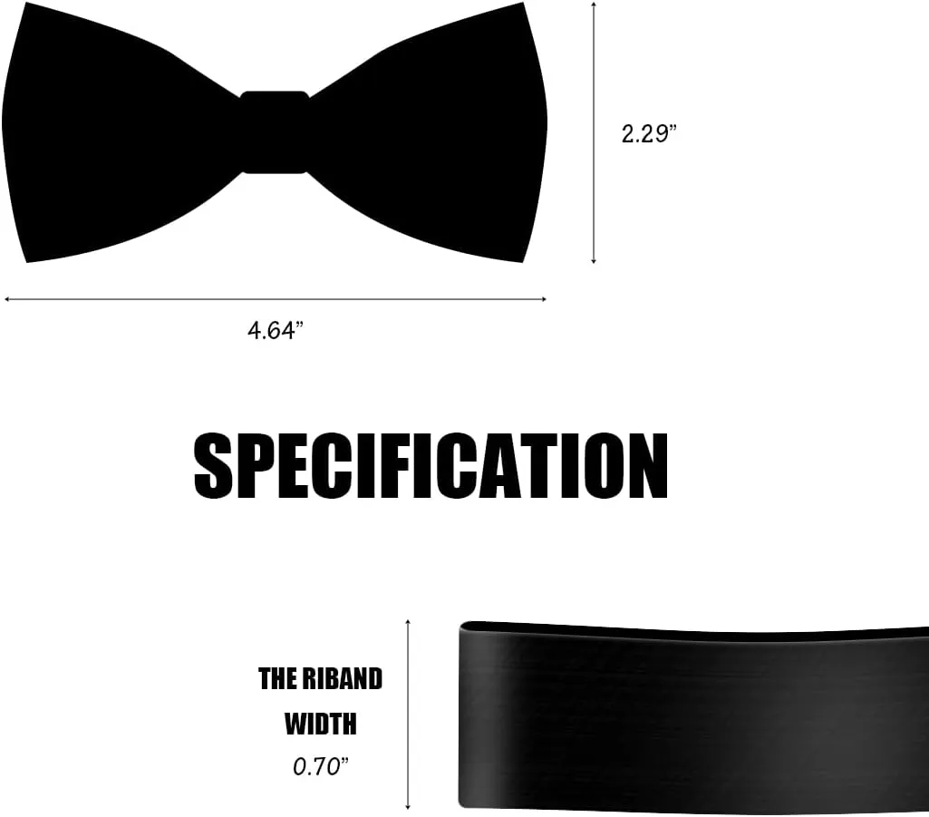 Rhinestone Bow Ties for men, Adjustable Length Sequin Pre-Tied Bow Ties