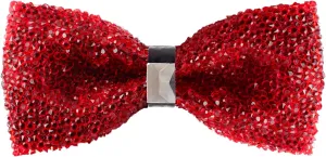 Rhinestone Bow Ties for Men - Pre Tied Sequin Bowties Men with Adjustable Length, Jewel Bow Tie