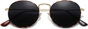 SOJOS Small Round Polarized Sunglasses for Women Men Classic Vintage Retro Shades UV400