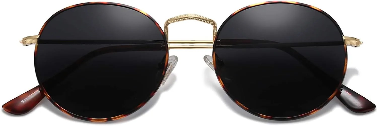 SOJOS Small Round Polarized Sunglasses for Women Men Classic Vintage Retro Shades UV400