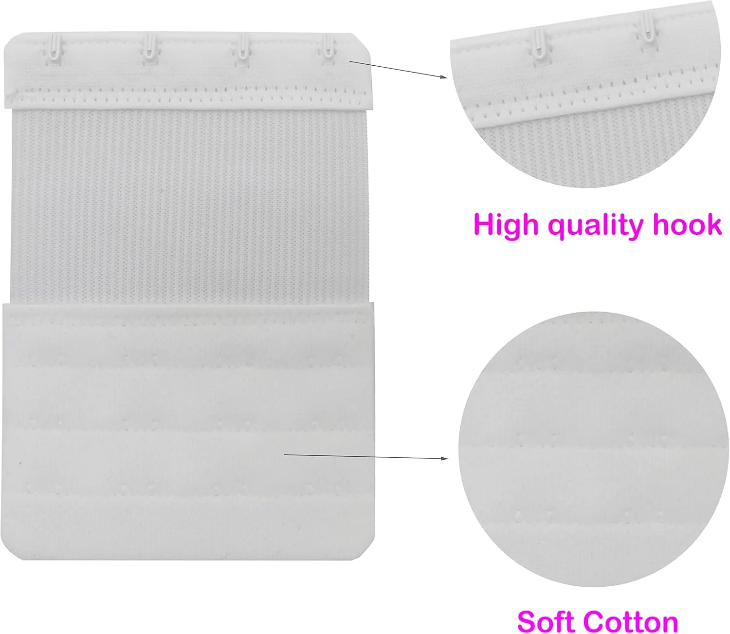 Tamlien 4 Hook Bra Extenders,Stretchy Soft and Comfortable Bra Strap Extender