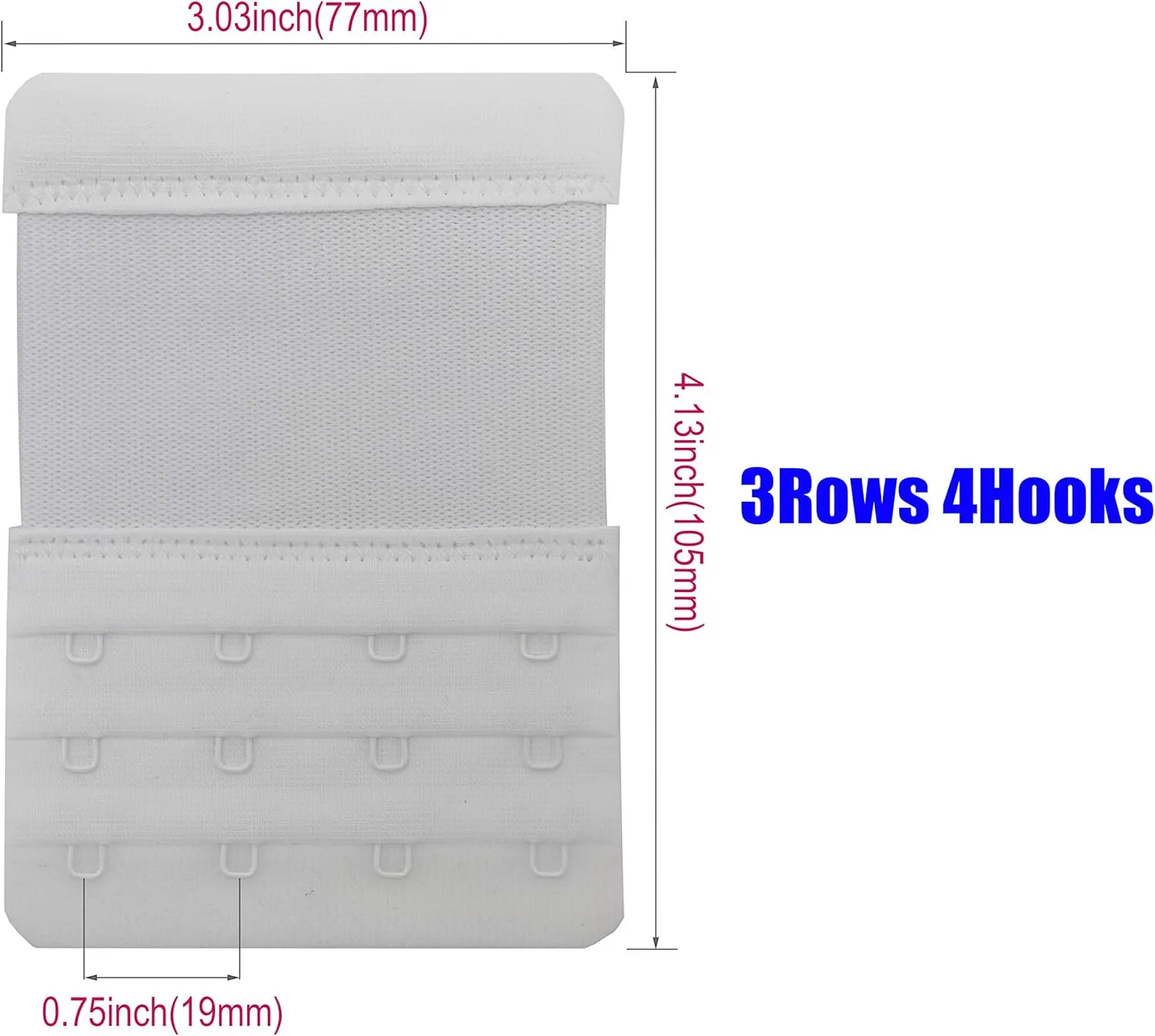 Tamlien 4 Hook Bra Extenders,Stretchy Soft and Comfortable Bra Strap Extender