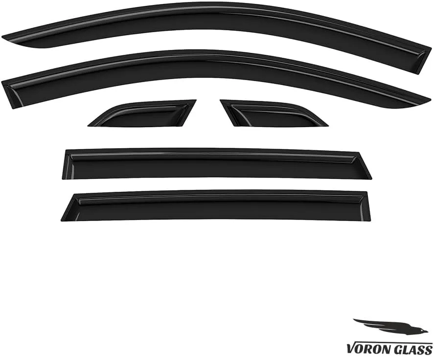 Tape-on Extra Durable Rain Guards for Nissan Rogue Sport 2017-2022, Window Deflectors, Vent Window Visors, 6 Pieces - 100464