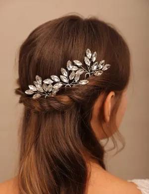 Teyglen 3pcs Bridal Crystal Hair Pins Rhinestones Hair Pieces Simple Black Crystal Wedding Hair Pins Handmade Hair Accessories for Women Bride Girls (Black)