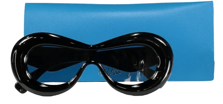 Valeye Black Round Thick-frame Sunglasses One Size