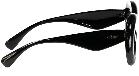 Valeye Black Round Thick-frame Sunglasses One Size