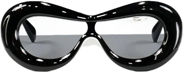 Valeye Black Round Thick-frame Sunglasses One Size
