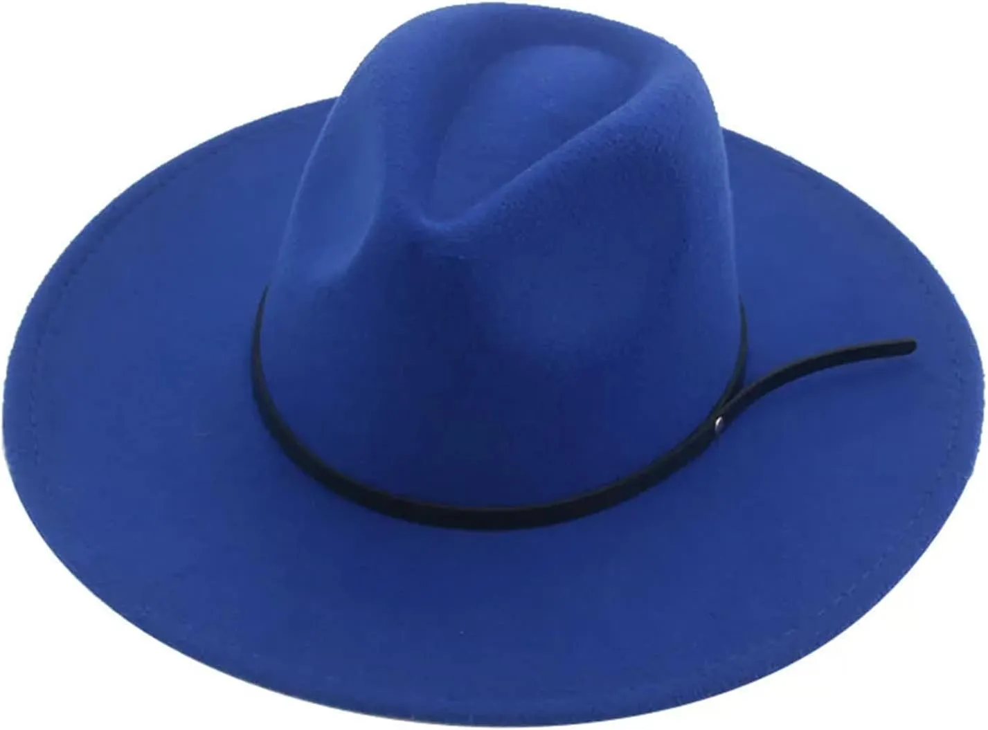Women Winter Fedora Hat Men's Caps Big Brim Solid Belt Casual Vintage Formal Felted Hats Sombrero
