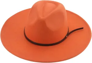 Women Winter Fedora Hat Men's Caps Big Brim Solid Belt Casual Vintage Formal Felted Hats Sombrero