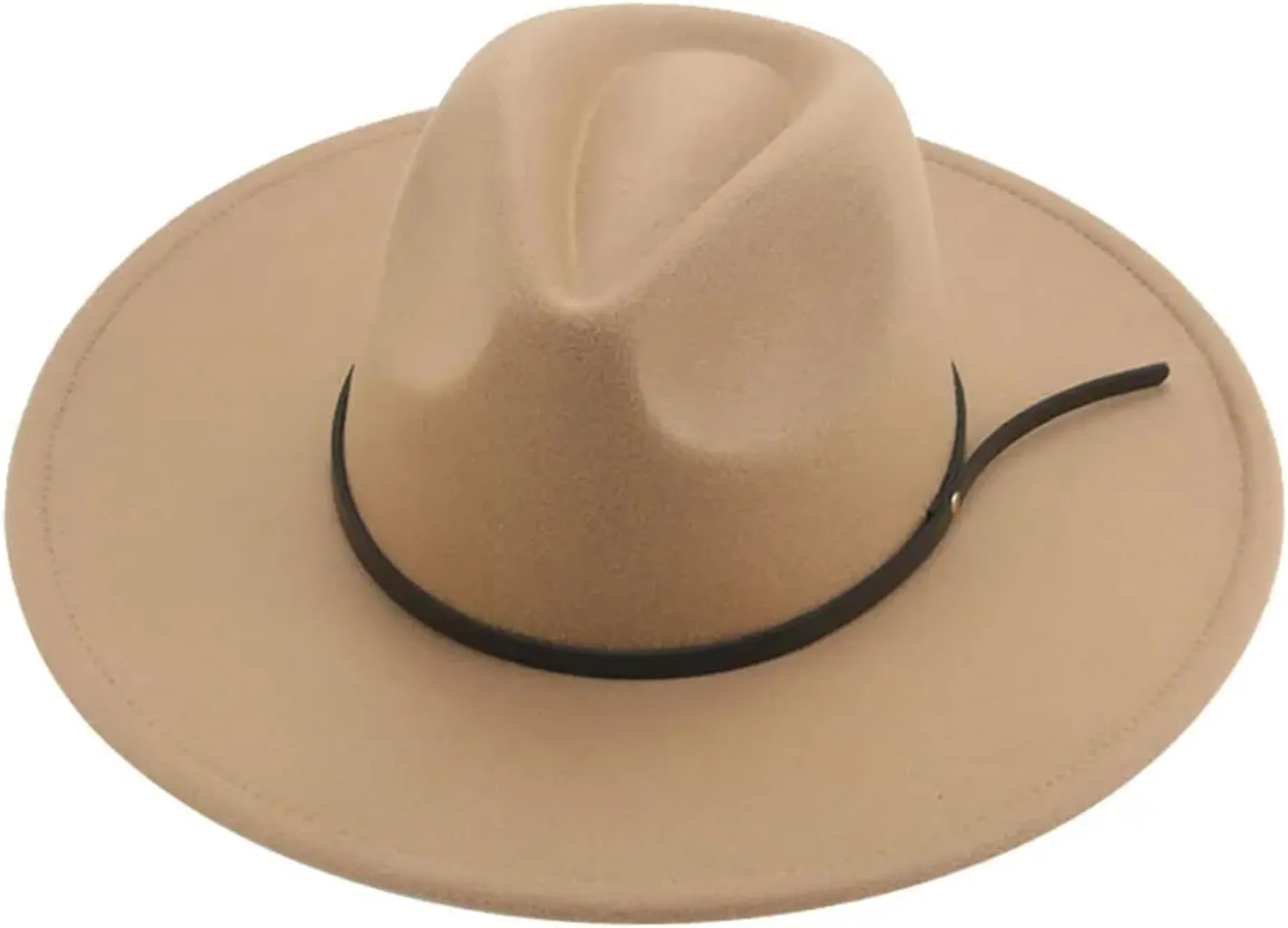 Women Winter Fedora Hat Men's Caps Big Brim Solid Belt Casual Vintage Formal Felted Hats Sombrero