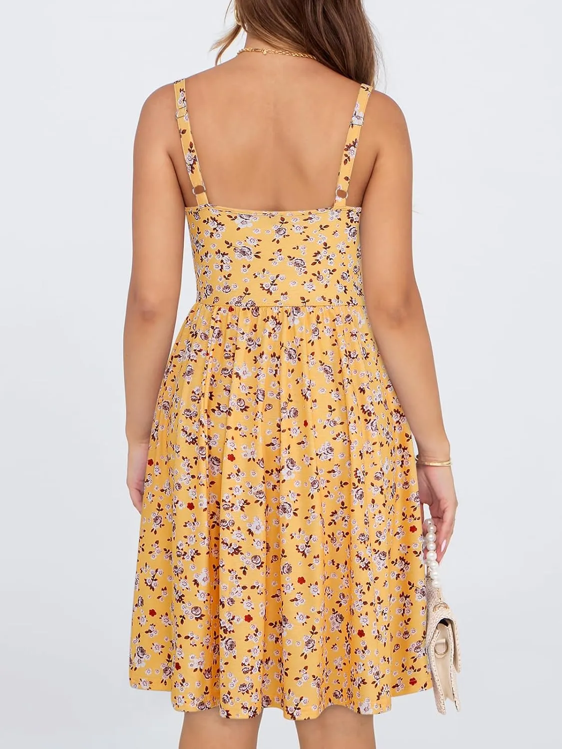 Womens Summer Mini Corset Casual Dresses Spaghetti Straps Lace Up Beach Vacation Sundress with Pockets