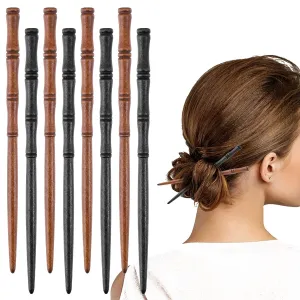 Wooden Sticks Hair Chopstick 8PCs,Bamboo Shape Long Hair Sticks,Wood Hair Chopsticks Hair Holders,Women Hair Pins Buns,Classical Hairpin Hair Accessories Decorative Hair Holder for Women
