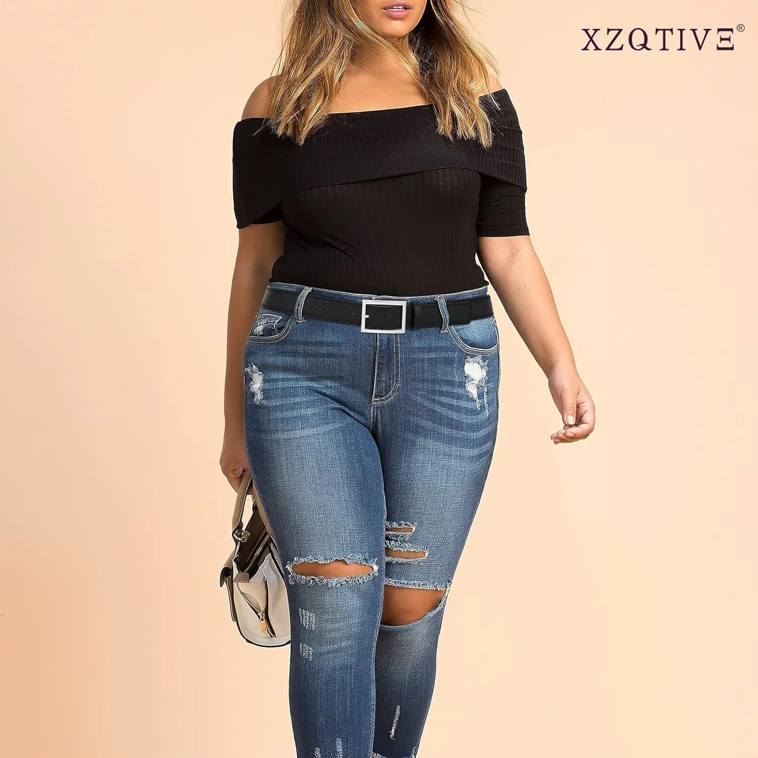 XZQTIVE Women Leather Belts for Jeans Pants Dresses Fashion Waist Belt for Women with Pin Buckle